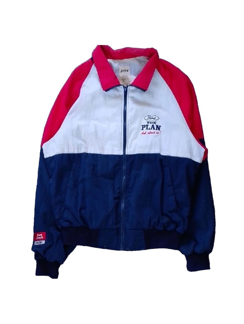 Vintage 90s Ford The Plan Bomber Jacket Medium Racing Jarvic Motors Workwear